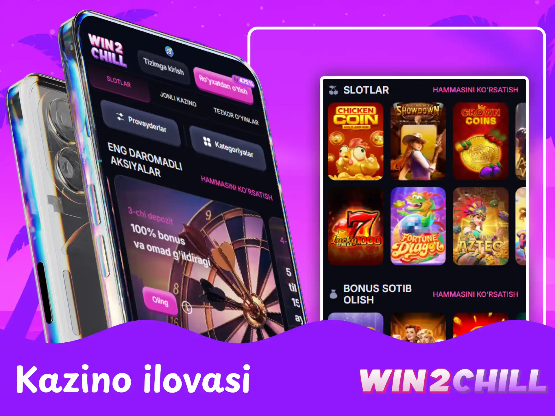 O‘zbekistondagi o‘yinchilar uchun Win2Chill rasmiy kazino mobil ilovasi sharhi.