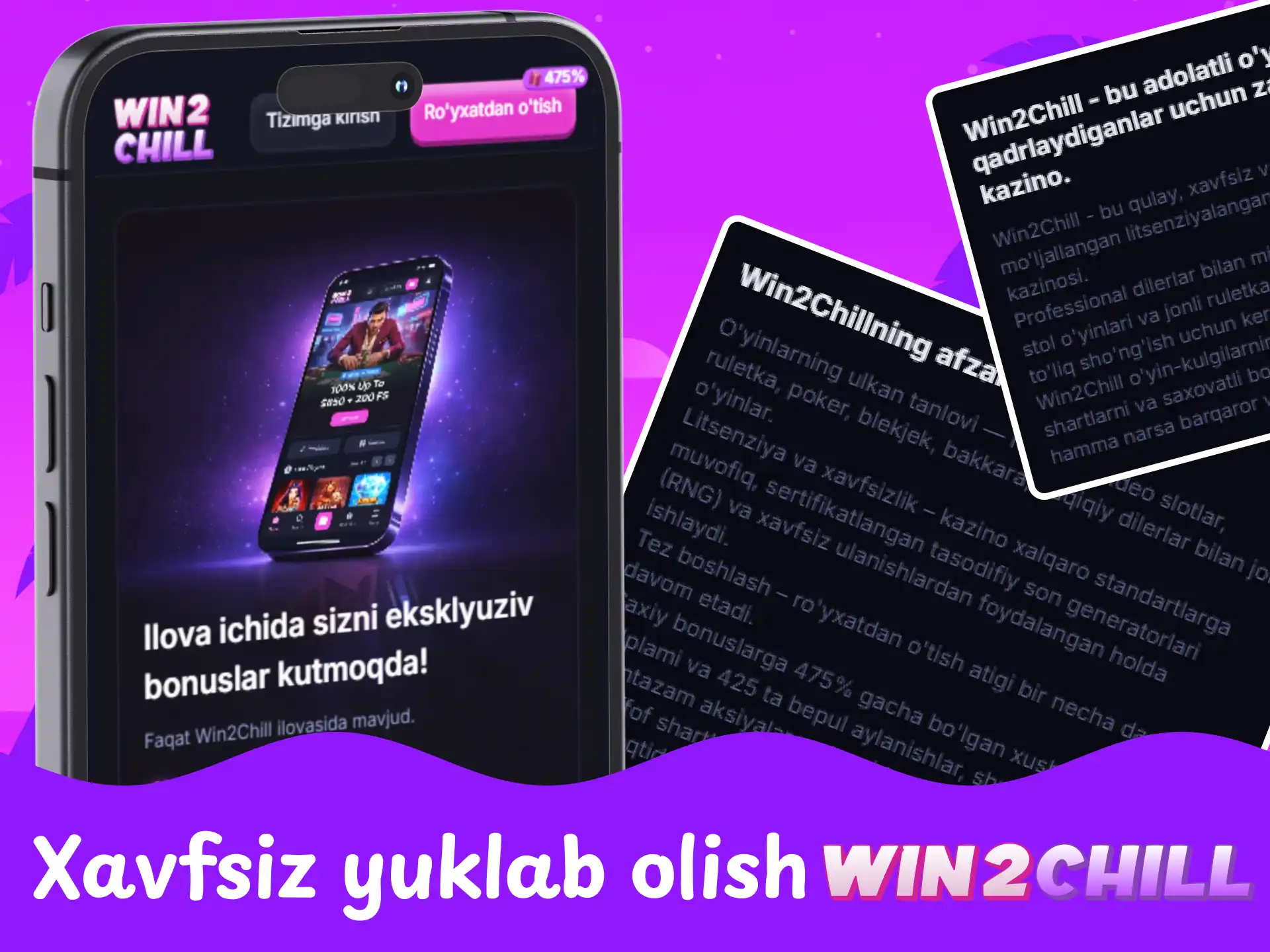 Win2Chill APK va PWA mobil ilovasini xavfsiz va ishonchli yuklab olish.